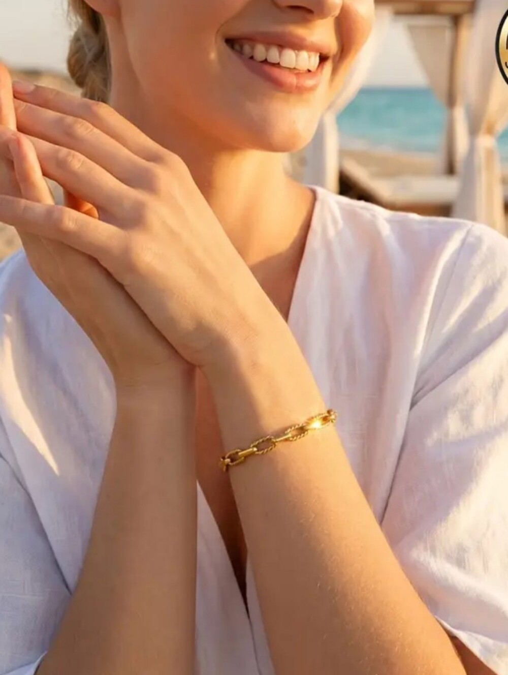 Gold Plated  Link Chain Bracelet - Women's Stainless Steel Fashion Bracelet